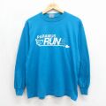 80s 長袖Tシャツ RUN ブルー メンズL相当 | 古着