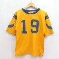 80s 半袖フットボールTシャツ 19 イエロー メンズM相当 | 古着