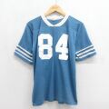 80s 半袖フットボールTシャツ 84 ライトブルー メンズM相当 | 古着