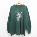 90s 長袖Tシャツ 女神 グリーン メンズXL相当 | 古着