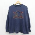 90s 長袖Tシャツ シカ ネイビー メンズXL相当 | 古着