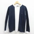 モッシモ 長袖Tシャツ ワンポイントロゴ ネイビー メンズL相当 | 古着