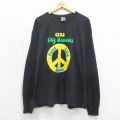 00s 長袖Tシャツ ピースマーク ブラック メンズXL相当 | 古着