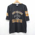 90s 半袖フットボールTシャツ NFLニューオーリンズセインツ ブラック メンズM相当 | 古着