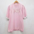 90s 半袖フットボールTシャツ ギリシャ文字 ピンク メンズXL相当 | 古着