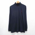 ラルフローレン 90s 長袖Tシャツ ワンポイントロゴ ネイビー メンズXL相当 | 古着