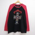 ガンズアンドローゼズ ラグラン長袖Tシャツ ブラック メンズXL相当 | 古着