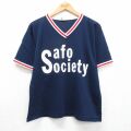 80s 長袖Tシャツ Society ネイビー メンズL相当 | 古着