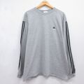 アディダス 90s 長袖Tシャツ ワンポイントロゴ グレー メンズXL相当 | 古着