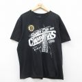 XL★古着 リーボック REEBOK 半袖 ブランド Tシャツ メンズ NHL ボストンブルーインズ ティムトーマス タイラーセギン 大きいサイズ コットン クルーネック 黒 ブラック アイスホッケー 25jul19 中古