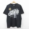 XL★古着 リーボック REEBOK 半袖 ブランド Tシャツ メンズ NHL ボストンブルーインズ ティムトーマス タイラーセギン コットン クルーネック 黒 ブラック アイスホッケー 25jul19 中古