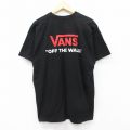 XL★古着 バンズ VANS 半袖 ブランド Tシャツ メンズ ビッグロゴ クルーネック 黒 ブラック 25jul19 中古