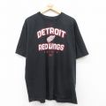 XL★古着 リーボック REEBOK 半袖 ブランド Tシャツ メンズ NHL デトロイトレッドウィングス 大きいサイズ コットン クルーネック 黒 ブラック アイスホッケー 25jul19 中古