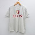 L★古着 チャンピオン Champion 半袖 ブランド Tシャツ メンズ ELON クルーネック 薄グレー 霜降り 25jul25 中古