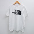 【50%OFF】XL★古着 ノースフェイス THE NORTH FACE 半袖 ブランド Tシャツ メンズ ビッグロゴ 大きいサイズ コットン クルーネック 白 ホワイト 25jul25 中古