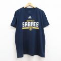 XL★古着 アディダス adidas 半袖 ブランド Tシャツ メンズ NFL バッファローセイバーズ 大きいサイズ コットン クルーネック 濃紺 ネイビー アメフト スーパーボウル 25jul22 中古