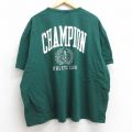 XL★古着 チャンピオン champion 半袖 ブランド Tシャツ メンズ ビッグロゴ 大きいサイズ コットン クルーネック 緑 グリーン 25aug06 中古