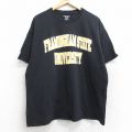 XL★古着 チャンピオン champion 半袖 ブランド Tシャツ メンズ フレイミングハム 大学 コットン クルーネック 黒 ブラック 25aug19 中古