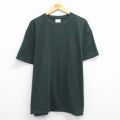 XL★古着 ラルフローレン Ralph Lauren 半袖 ブランド Tシャツ メンズ ワンポイントロゴ 鹿の子 大きいサイズ コットン クルーネック 濃緑 グリーン 25aug20 中古