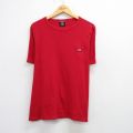 XL★古着 ラルフローレン Ralph Lauren ポロジーンズ 半袖 ブランド Tシャツ メンズ 90年代 90s ワンポイントロゴ 大きいサイズ コットン クルーネック USA製 赤 レッド 25aug20 中古