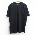 XL★古着 ディッキーズ Dickies 半袖 ブランド Tシャツ メンズ 無地 胸ポケット付き コットン クルーネック 黒 ブラック 25aug25 中古