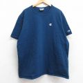 XL★古着 チャンピオン champion 半袖 ブランド Tシャツ メンズ ワンポイントロゴ 大きいサイズ コットン クルーネック 紺 ネイビー 25aug26 中古