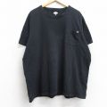 XL★古着 ディッキーズ Dickies 半袖 ブランド Tシャツ メンズ ワンポイントロゴ 胸ポケット付き 大きいサイズ コットン クルーネック 黒 ブラック 25aug26 中古