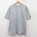 XL★古着 ディッキーズ Dickies 半袖 ブランド Tシャツ メンズ 無地 胸ポケット付き 大きいサイズ クルーネック グレー 霜降り 25sep01 中古
