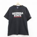 XL★古着 チャンピオン Champion 半袖 ブランド Tシャツ メンズ ジョージアステート クルーネック 黒 ブラック 25sep01 中古