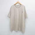 【20%OFF】XL★古着 ラルフローレン Ralph Lauren 半袖 ブランド Tシャツ メンズ ワンポイントロゴ 大きいサイズ ロング丈 Vネック ベージュ カーキ 霜降り 25sep01 中古