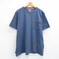 【20%OFF】XL★古着 ティンバーランド 半袖 ブランド Tシャツ メンズ 無地 胸ポケット付き 大きいサイズ クルーネック 薄紺 ネイビー 25sep01 中古