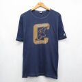 チャンピオン 半袖Tシャツ ウイングフット ランタグ ネイビー XL | 古着