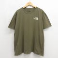 ノースフェイス 半袖Tシャツ ワンポイントロゴ カーキ メンズXL相当 | 古着