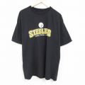 XL★古着 リーボック REEBOK 半袖 ブランド Tシャツ メンズ NFL ピッツバーグスティーラーズ 大きいサイズ コットン クルーネック 黒 ブラック アメフト スーパーボウル 24mar19 中古
