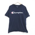 チャンピオン 半袖Tシャツ ビッグロゴ ネイビー L | 古着