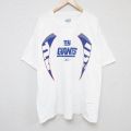 XL★古着 リーボック REEBOK 半袖 ブランド Tシャツ メンズ NFL ニューヨークジャイアンツ 大きいサイズ コットン クルーネック 白 ホワイト アメフト スーパーボウル 24jul05 中古