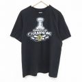 XL★古着 リーボック REEBOK 半袖 ブランド Tシャツ メンズ NHL ボストンブルーインズ ブラッドマルシャン 63 コットン クルーネック 黒 ブラック アイスホッケー 24jul12 中古