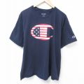 チャンピオン 半袖Tシャツ ビッグロゴ ネイビー XL | 古着