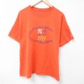 チャンピオン 半袖Tシャツ ニューヨーク オレンジ L | 古着