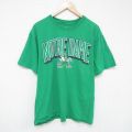 XL★古着 アディダス adidas 半袖 ブランド Tシャツ メンズ ノートルダム 大きいサイズ コットン クルーネック 緑 グリーン 25jun06 中古