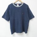 トミーヒルフィガー 90s 半袖Tシャツ ワンポイントロゴ ネイビー XL | 古着