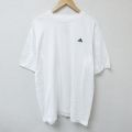 XL★古着 アディダス adidas 半袖 ブランド Tシャツ メンズ ワンポイントロゴ 大きいサイズ コットン クルーネック 白 ホワイト 25may26 中古