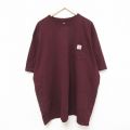 カーハート XL 半袖Tシャツ 胸ポケット バーガンディ | 古着