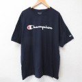 チャンピオン 半袖Tシャツ ビッグロゴ ネイビー XL | 古着