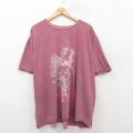 XL★古着 半袖 ロック バンド Tシャツ メンズ ジミヘンドリックス 大きいサイズ コットン クルーネック エンジ系 25jun20 中古