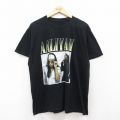 XL★古着 半袖 ロック バンド Tシャツ メンズ アリーヤ クルーネック 黒 ブラック 25jun20 中古