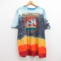 XL★古着 半袖 ロック バンド Tシャツ メンズ レッドツェッペリン 大きいサイズ コットン クルーネック グレー他 タイダイ 25jun30 中古