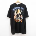 XL★古着 半袖 ロック バンド Tシャツ メンズ マーベリックシティミュージック 大きいサイズ ロング丈 コットン クルーネック 黒 ブラック 25jun30 中古