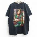 XL★古着 半袖 ロック バンド Tシャツ メンズ ボブマーリー 大きいサイズ コットン クルーネック 黒 ブラック 25jul03 中古