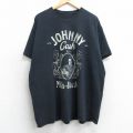 XL★古着 半袖 ロック バンド Tシャツ メンズ ジョニーキャッシュ 大きいサイズ クルーネック 黒 ブラック 25jul03 中古